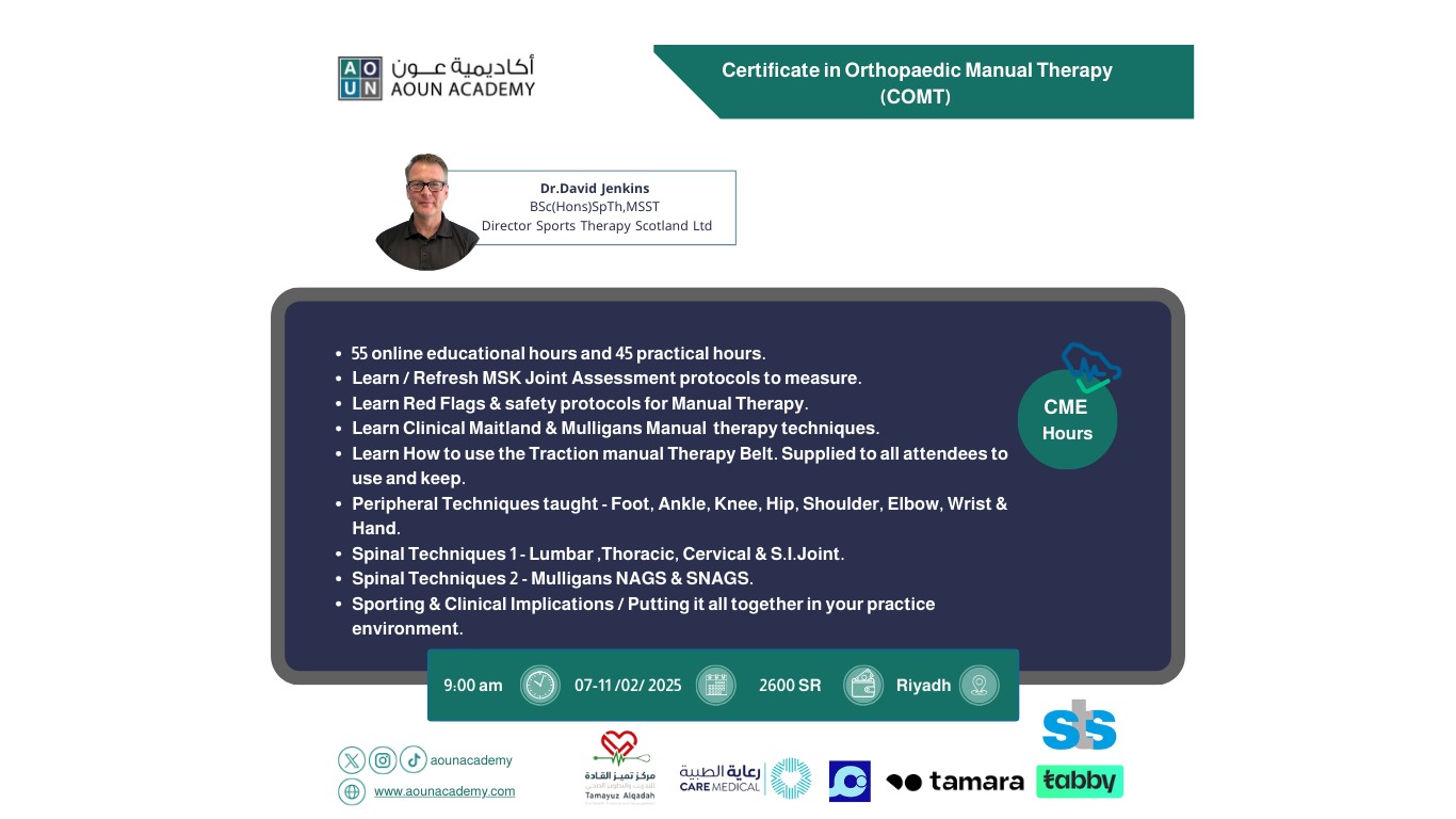 Certificate in Orthopaedic Manual Therapy (COMT)